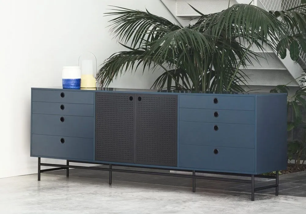 Buffet Bas 2 Portes 8 Tiroirs Punto – Image 6