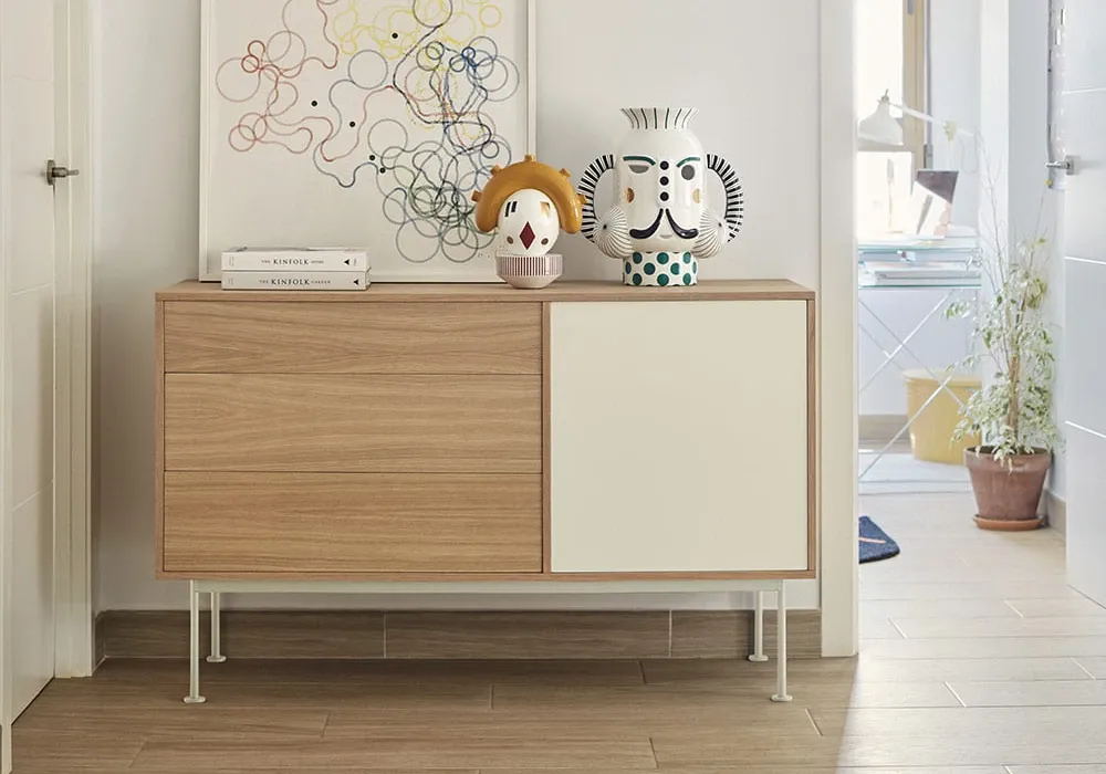 Buffet Bas 1 Porte 3 Tiroirs Yoko