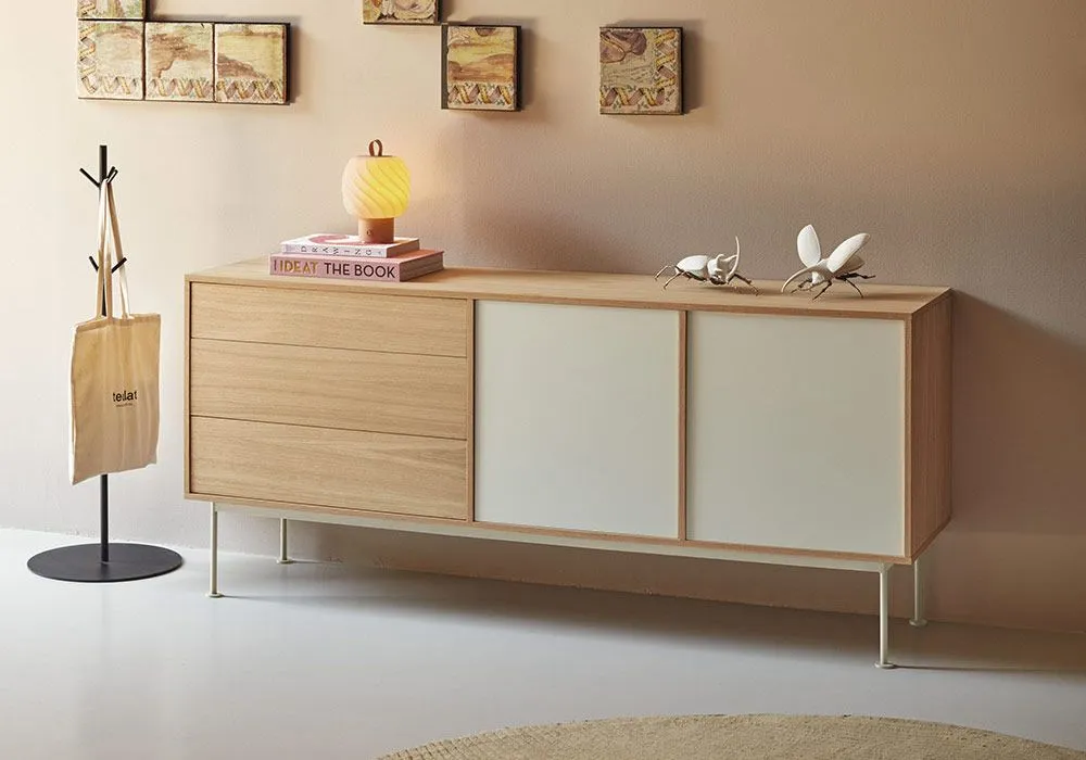 Buffet Bas 2 Portes 3 Tiroirs Yoko