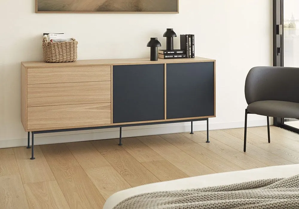 Buffet Bas 2 Portes 3 Tiroirs Yoko – Image 2