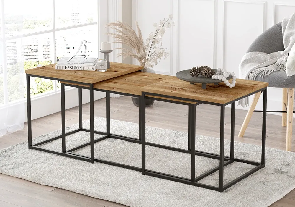 Set de 3 Tables Industrielles