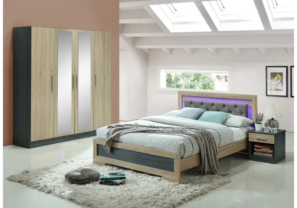 Armoire 4 Portes avec Miroir Claire