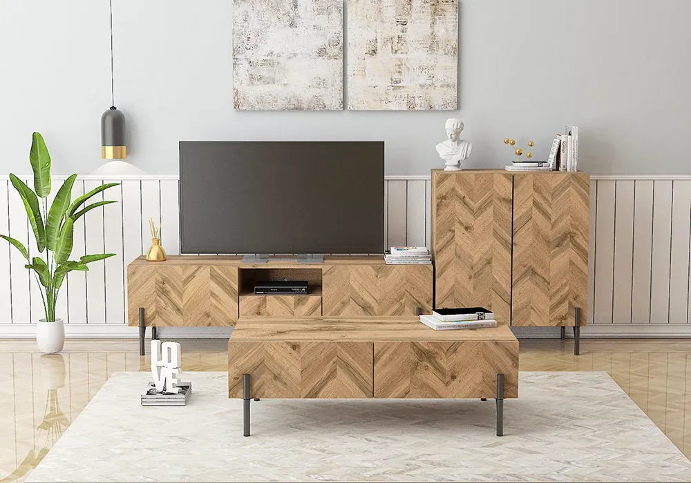 Meuble TV 2 Portes 1 Tiroir (Collection Vadella) – Image 2