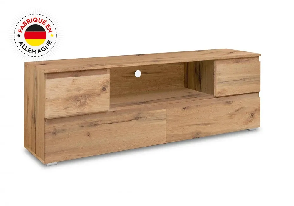 Meuble TV 4 Tiroirs (Collection Image Chêne Doré)