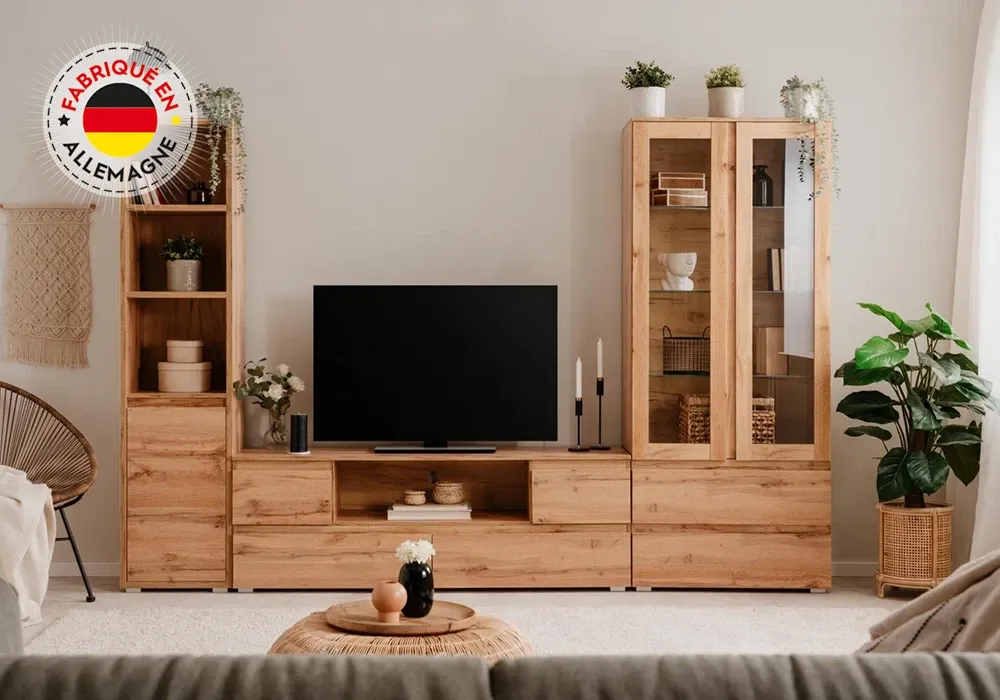 Meuble TV 4 Tiroirs (Collection Image Chêne Doré) – Image 3